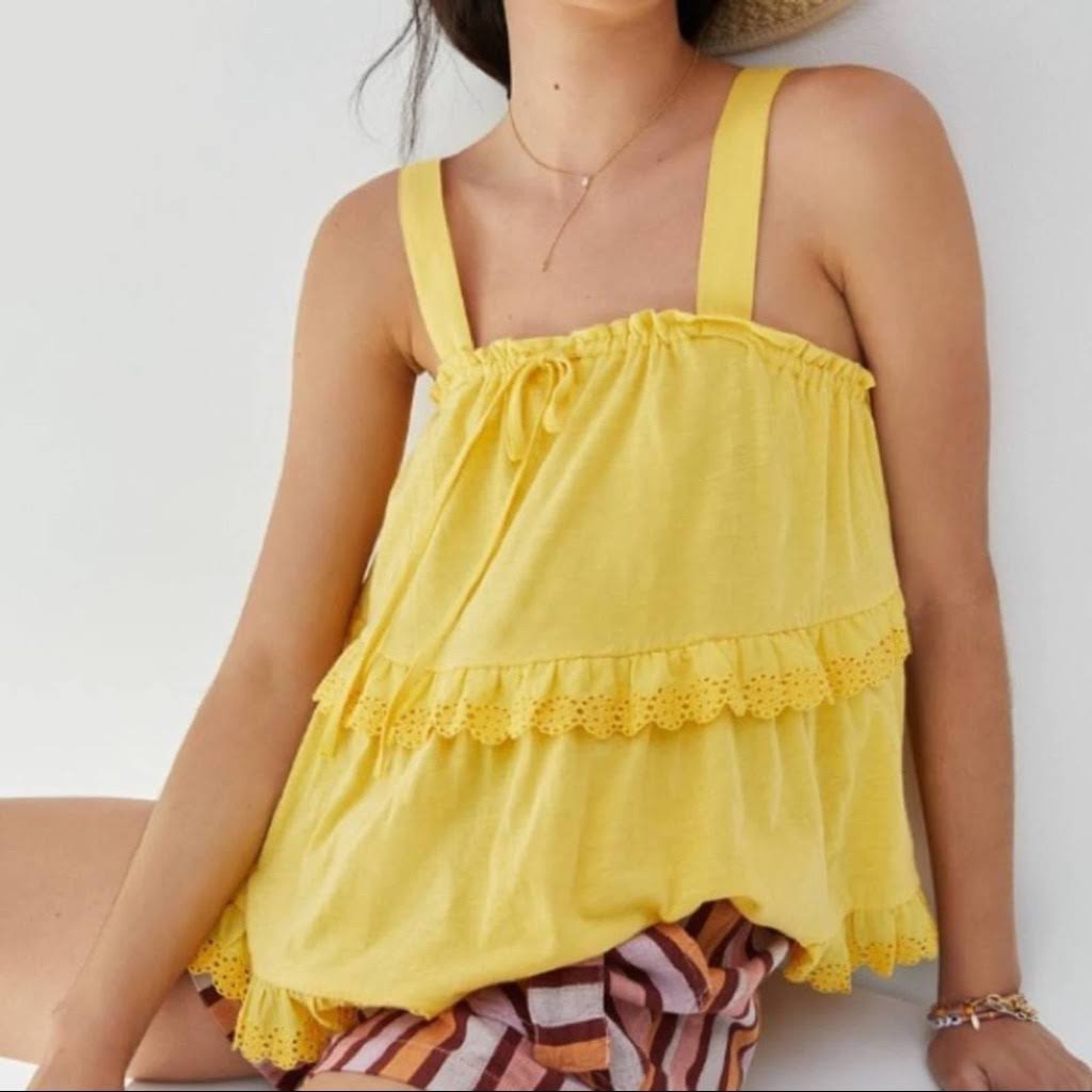 Brand New Anthropologie Ingrid Tiered Eyelet Tank Top Size Small